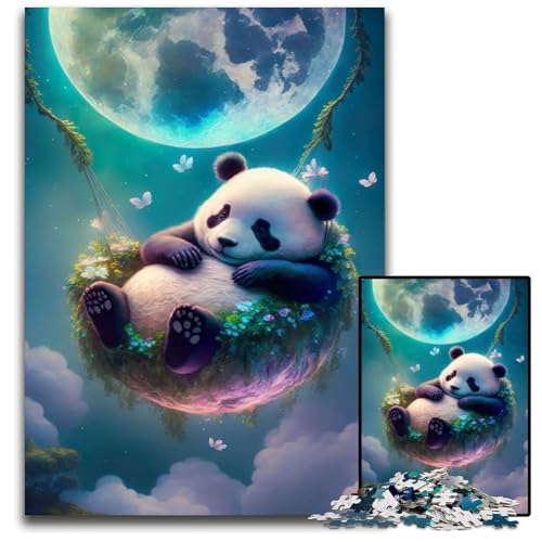 Der verzauberte Panda Puzzle 1000 Teile für Erwachsene Schwierige Puzzles für Erwachsene Herausforderndes Denkspiel - Entspannendes Spielzeug für Teenager 26X38CM/1023x1496inch von XHAXING