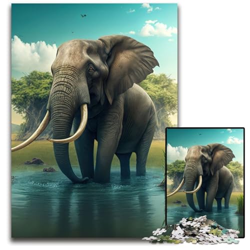 Elefanten-Tierpuzzle für Erwachsene, 1000 Teile, schwierige Rätsel für Erwachsene, anspruchsvolles Denkspiel für Teenager, Spaß für den Familienspielabend, 26x38cm Elefanten-Tierpuzzle für Erwachsene, 1000 Teile, schwierige Rätsel für Erwachsene, anspruchsvolles Denkspiel für Teenager, Spaß für den Familienspielabend, 26x38cm von XHAXING
