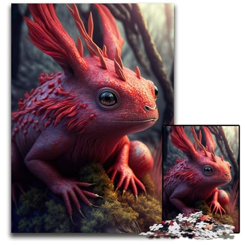 Fantasy Red Lizard 1000-teiliges Puzzle aus Pappe. Entspannende Unterhaltung, Heimdekoration, 26x38cm Fantasy Red Lizard 1000-teiliges Puzzle aus Pappe. Entspannende Unterhaltung, Heimdekoration, 26x38cm von XHAXING