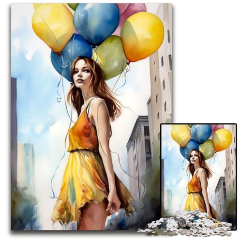 Fröhliches Mädchen, Kunstdruck, 1000 Teile, Puzzle für Erwachsene, Heimaktivität für Feiertage, Geburtstage und Familienspieleabende, 26 x 38 cm Fröhliches Mädchen, Kunstdruck, 1000 Teile, Puzzle für Erwachsene, Heimaktivität für Feiertage, Geburtstage und Familienspieleabende, 26 x 38 cm von XHAXING