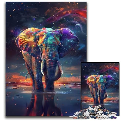 Galaxy Elephant Puzzles 1000 Teile für Erwachsene Schwierige Puzzles für Erwachsene Herausforderndes Denkspiel - Entspannendes Spielzeug für Teenager 50x75CM/1968x2952inch von XHAXING