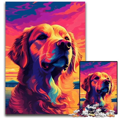 Golden Retriever Sonnenuntergang 1000-teiliges Puzzle für Erwachsene Herausforderndes DIY-Denkspiel, perfektes Familienspiel oder dekoratives Geschenk 50x75cm Golden Retriever Sonnenuntergang 1000-teiliges Puzzle für Erwachsene Herausforderndes DIY-Denkspiel, perfektes Familienspiel oder dekoratives Geschenk 50x75cm von XHAXING