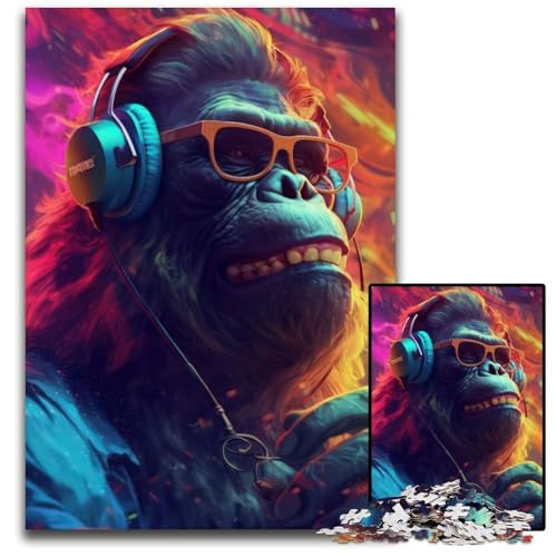 Gorilla Hop Puzzles für 1000 Teile aus Holz, anspruchsvolles DIY-Denkspiel, perfektes Familienspiel oder dekoratives Geschenk, 50x75cm Gorilla Hop Puzzles für 1000 Teile aus Holz, anspruchsvolles DIY-Denkspiel, perfektes Familienspiel oder dekoratives Geschenk, 50x75cm von XHAXING