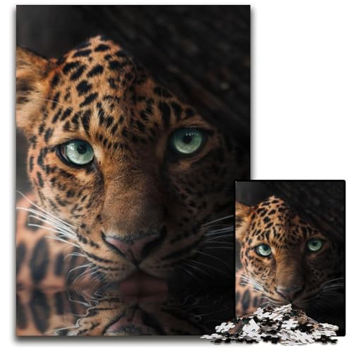 Grünäugiger Leopard, 1000-teiliges Papppuzzle, anspruchsvolles DIY-Denkspiel, perfektes Familienspiel oder dekoratives Geschenk, 26x38cm Grünäugiger Leopard, 1000-teiliges Papppuzzle, anspruchsvolles DIY-Denkspiel, perfektes Familienspiel oder dekoratives Geschenk, 26x38cm von XHAXING