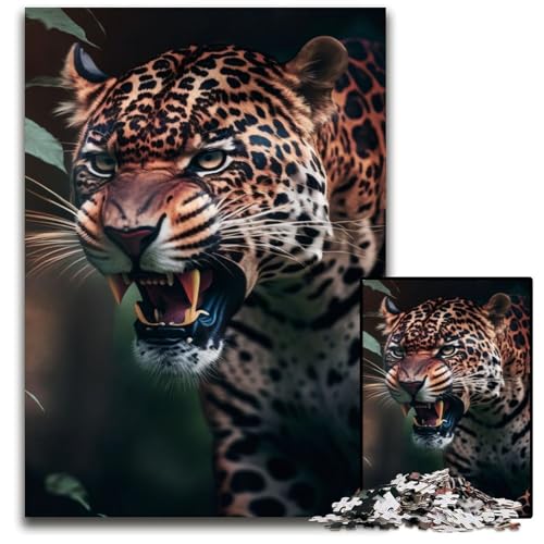Jaguar-Puzzle, 1000 Teile, Holzpuzzle für Erwachsene, Heimdekoration und Urlaubsspaß, 50 x 75 cm von XHAXING