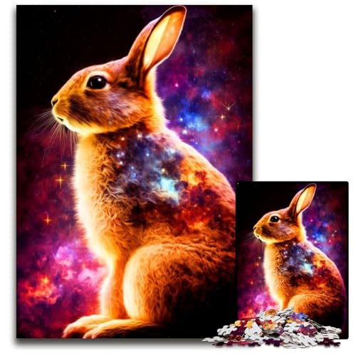 Kaninchen-Puzzle für Erwachsene, 1000 Teile, Puzzle für Erwachsene, perfekte Dekoration für Zuhause oder das Büro, 26 x 38 cm von XHAXING