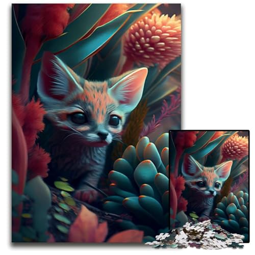 Kleine jagende Wildkatze, 1000 Teile Puzzle für Erwachsene, Holzpuzzle, Entspannung und Herausforderung, farbenfrohe Heimdekoration, Freunde, 50x75cm Kleine jagende Wildkatze, 1000 Teile Puzzle für Erwachsene, Holzpuzzle, Entspannung und Herausforderung, farbenfrohe Heimdekoration, Freunde, 50x75cm von XHAXING