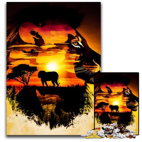 König der Löwen des Dschungels Puzzle 1000 Teile für Erwachsene Schwierige Puzzles für Erwachsene Herausforderndes Denkspiel - Entspannendes Spielzeug für Teenager 26X38CM/10.23x14.96inch König der Löwen des Dschungels Puzzle 1000 Teile für Erwachsene Schwierige Puzzles für Erwachsene Herausforderndes Denkspiel - Entspannendes Spielzeug für Teenager 26X38CM/10.23x14.96inch von XHAXING
