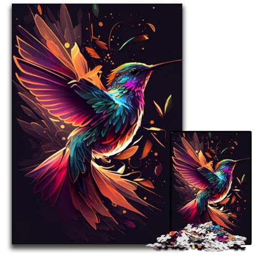 Kolibri-Farbpuzzle für Erwachsene, 1000 Teile, anspruchsvolles DIY-Denkspiel, perfektes Familienspiel oder dekoratives Geschenk, 50x75cm Kolibri-Farbpuzzle für Erwachsene, 1000 Teile, anspruchsvolles DIY-Denkspiel, perfektes Familienspiel oder dekoratives Geschenk, 50x75cm von XHAXING