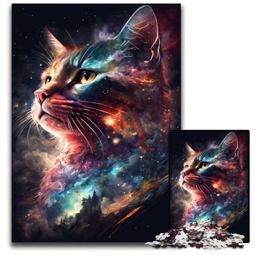Kosmische Weltraumkatzen-Puzzles für 1000 Teile aus Pappe. Anspruchsvolles DIY-Denkspiel, perfektes Familienspiel oder dekoratives Geschenk. 26x38cm Kosmische Weltraumkatzen-Puzzles für 1000 Teile aus Pappe. Anspruchsvolles DIY-Denkspiel, perfektes Familienspiel oder dekoratives Geschenk. 26x38cm von XHAXING