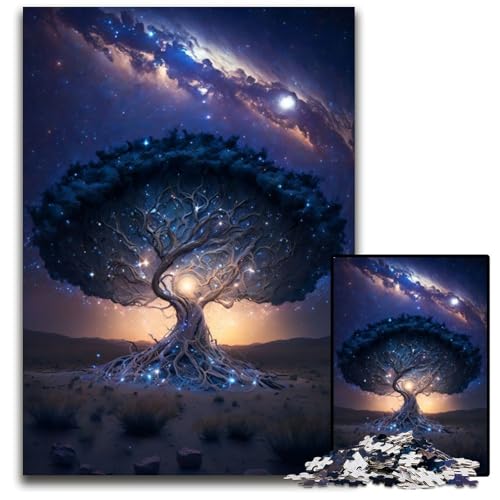 Kosmischer Lebensbaum, 1000-teiliges Puzzle für Erwachsene, schwierige Rätsel für Erwachsene, anspruchsvolles Denkspiel für Teenager, Spaß für den Familienspieleabend, 50 x 75 cm von XHAXING
