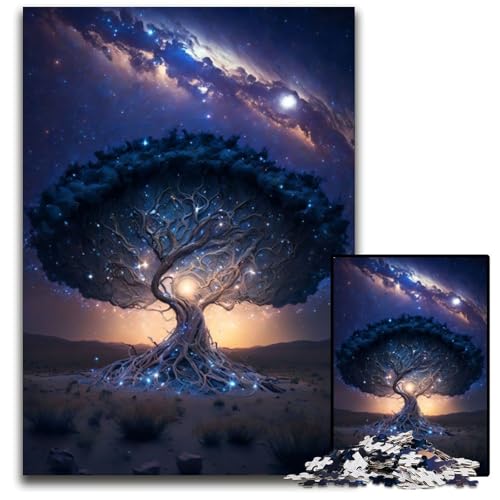 Kosmischer Lebensbaum-Puzzle für Erwachsene, 1000 Teile, interaktives Familienspiel, Heimdekoration zum Selbermachen, Denksportaufgabe, Geschenk, 26x38cm von XHAXING