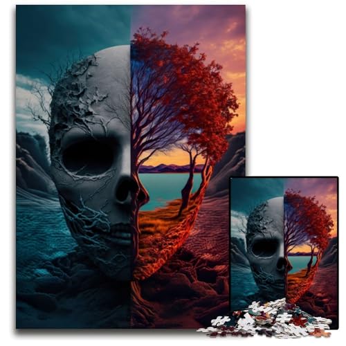 Mensch gegen Natur Puzzle 1000 Teile für Erwachsene Schwierige Puzzles für Erwachsene Herausforderndes Denkspiel - Entspannendes Spielzeug für Teenager 26X38CM/1023x1496inch von XHAXING