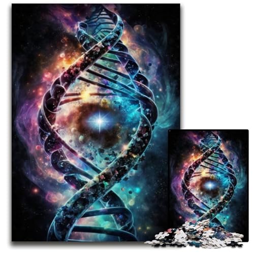 Menschliche DNA im Weltraum Puzzle 1000 Teile für Erwachsene Schwierige Puzzles für Erwachsene Herausforderndes Denkspiel - Entspannendes Spielzeug für Teenager 26X38CM/1023x1496inch von XHAXING