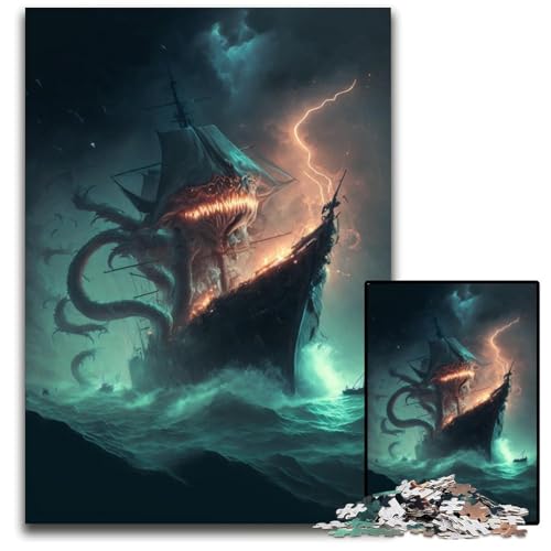 Monster Invasion Puzzle für Erwachsene, 1000 Teile, anspruchsvolle Puzzles, Familienspaß, Gehirntraining, Teenager, 50x75cm Monster Invasion Puzzle für Erwachsene, 1000 Teile, anspruchsvolle Puzzles, Familienspaß, Gehirntraining, Teenager, 50x75cm von XHAXING