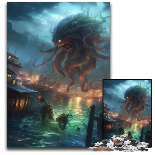 Monster Rise 1000-teiliges Puzzle, Holzpuzzle, entspannende Unterhaltung, Heimdekoration, 50x75cm Monster Rise 1000-teiliges Puzzle, Holzpuzzle, entspannende Unterhaltung, Heimdekoration, 50x75cm von XHAXING
