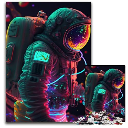 Neon-Astronauten-Puzzle 1000 Teile für Erwachsene Schwierige Puzzles für Erwachsene Herausforderndes Denkspiel - Entspannendes Spielzeug für Teenager 26x38cm Neon-Astronauten-Puzzle 1000 Teile für Erwachsene Schwierige Puzzles für Erwachsene Herausforderndes Denkspiel - Entspannendes Spielzeug für Teenager 26x38cm von XHAXING