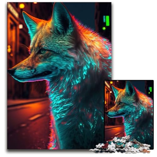 Neon Fox Puzzles für 1000 Teile aus Holz, anspruchsvolles DIY-Denkspiel, perfektes Familienspiel oder dekoratives Geschenk, 50x75cm Neon Fox Puzzles für 1000 Teile aus Holz, anspruchsvolles DIY-Denkspiel, perfektes Familienspiel oder dekoratives Geschenk, 50x75cm von XHAXING
