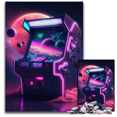 Neon Game 1000-teiliges Puzzle aus Holz, DIY-Dekoration, Denksportaufgabe, für Erwachsene, Familie, 50x75cm Neon Game 1000-teiliges Puzzle aus Holz, DIY-Dekoration, Denksportaufgabe, für Erwachsene, Familie, 50x75cm von XHAXING