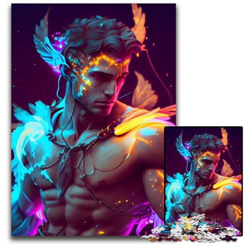 Neon Hermes Puzzle 1000 Teile Puzzle aus Pappe für Erwachsene Heimdekoration und Urlaubsspaß 26x38cm Neon Hermes Puzzle 1000 Teile Puzzle aus Pappe für Erwachsene Heimdekoration und Urlaubsspaß 26x38cm von XHAXING