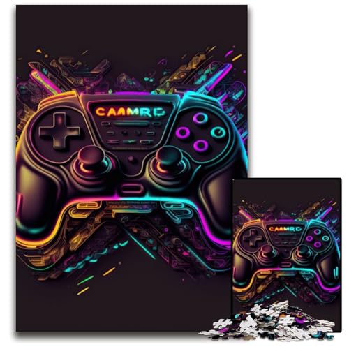 Neon-Spiel-Puzzle 1000 Teile für Erwachsene. Schwierige Puzzles für Erwachsene. Spaß bei Heimaktivitäten, Geburtstagsgeschenk, Reisegeschenk. 50x75cm von XHAXING