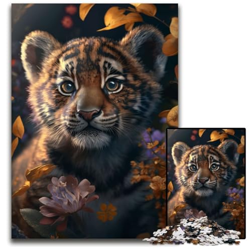 Niedliches kleines Tigerjunges-Puzzle für Erwachsene, 1000 Teile, perfekte Dekoration für Zuhause oder das Büro, 26x38cm Niedliches kleines Tigerjunges-Puzzle für Erwachsene, 1000 Teile, perfekte Dekoration für Zuhause oder das Büro, 26x38cm von XHAXING