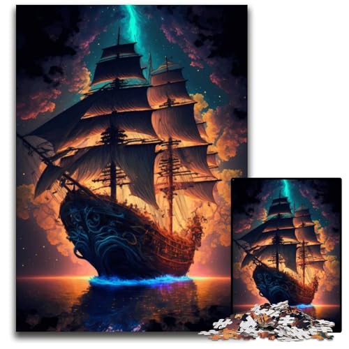 Ozeanschiff-Puzzle 1000 Teile für Erwachsene Schwierige Puzzles für Erwachsene Herausforderndes Denkspiel - Entspannendes Spielzeug für Teenager 50x75CM/1968x2952inch von XHAXING