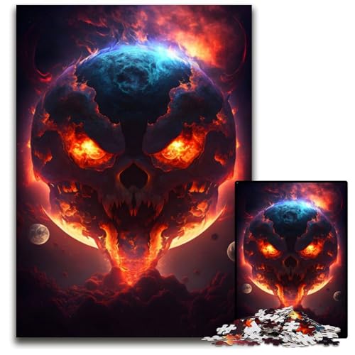 Planet of Devil Puzzles für 1000 Teile aus Holz, anspruchsvolles DIY-Denkspiel, perfektes Familienspiel oder dekoratives Geschenk, 50x75cm von XHAXING