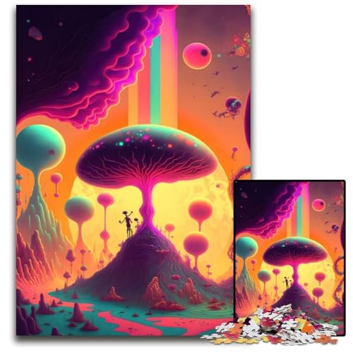 Psychedelische Puzzles für 1000-teilige Holzpuzzles, anspruchsvolles DIY-Denkspiel, perfektes Familienspiel oder dekoratives Geschenk, 50x75cm Psychedelische Puzzles für 1000-teilige Holzpuzzles, anspruchsvolles DIY-Denkspiel, perfektes Familienspiel oder dekoratives Geschenk, 50x75cm von XHAXING