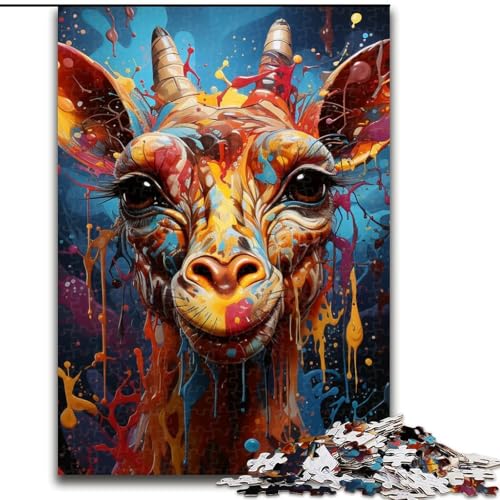 Puzzle 1000 Teile, Art Giraffe, Puzzle aus Pappe, Weihnachten, Halloween, Ostern, Neujahr, 1000 Teile(26x38cm) von XHAXING