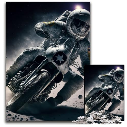 Puzzle 1000 Teile, Astronaut auf Motorrad, Puzzle für Erwachsene, Eltern, Partner, Freunde – ab 14 Jahren, 26x38cm Puzzle 1000 Teile, Astronaut auf Motorrad, Puzzle für Erwachsene, Eltern, Partner, Freunde – ab 14 Jahren, 26x38cm von XHAXING