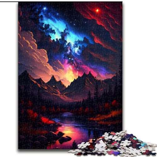 Puzzle 1000 Teile, Berglandschafts-Puzzle aus Holz, anspruchsvolles Denkspiel für Teenager, interaktives Familienspiel, 1000 Teile(50x75cm) von XHAXING
