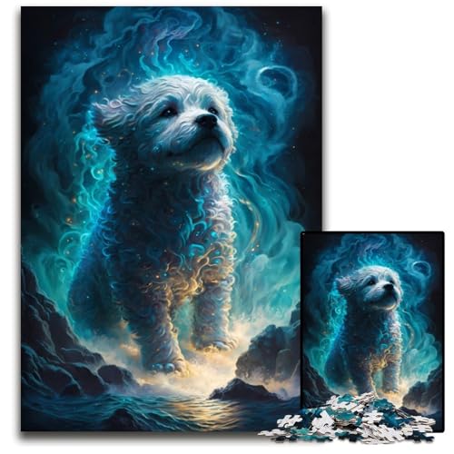 Puzzle 1000 Teile, Bichon Frisé-Hund, schwierige Puzzles für Erwachsene, anspruchsvolles Denkspiel für Teenager, Spaß am Familienspielabend, 26x38cm Puzzle 1000 Teile, Bichon Frisé-Hund, schwierige Puzzles für Erwachsene, anspruchsvolles Denkspiel für Teenager, Spaß am Familienspielabend, 26x38cm von XHAXING