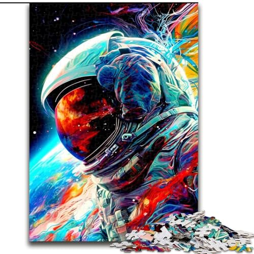 Puzzle 1000 Teile, Bunte Astronauten-Puzzles aus Pappe, Weihnachten, Halloween, Ostern, Neujahr, 1000 Teile(26x38cm) von XHAXING