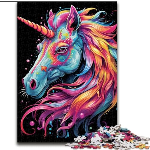 Puzzle 1000 Teile, Bunte Einhörner, Puzzle aus Holz, geeignet für Geburtstage, Halloween, Thanksgiving, Ostern, 1000 Teile(50x75cm) von XHAXING