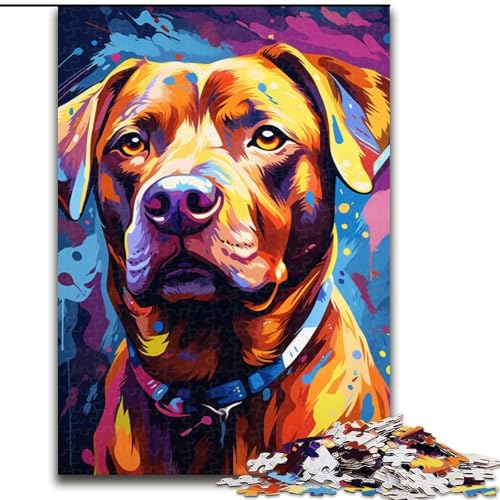 Puzzle 1000 Teile, Bunte Hunde, Puzzle aus Holz, anspruchsvolles Denkspiel für Teenager, unterhaltsames interaktives Spiel für die ganze Familie, 1000 Teile(50x75cm) von XHAXING