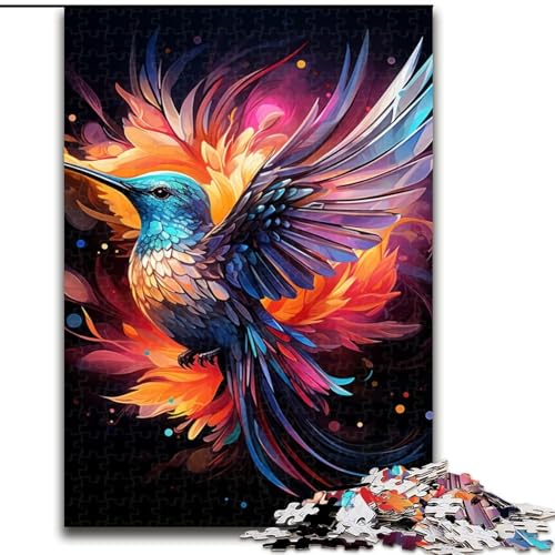 Puzzle 1000 Teile, Bunte Kolibris, Puzzle aus Pappe, interaktives Familienspiel, Heimdekoration zum Selbermachen, anspruchsvolles Denkspiel als Geschenk, 1000 Teile(26x38cm) von XHAXING