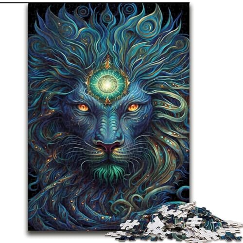 Puzzle 1000 Teile, Bunte Löwen-Puzzles aus Pappe, Weihnachten, Halloween, Ostern, Neujahr, 1000 Teile(26x38cm) von XHAXING