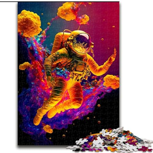 Puzzle 1000 Teile, Buntes Astronauten-Puzzle aus Holz, Herausforderndes Denkspiel für Teenager, Familienspaß, Interaktives Spiel, 1000 Teile(50x75cm) von XHAXING