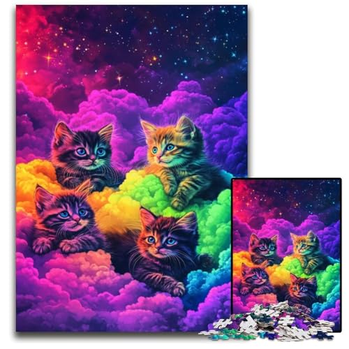 Puzzle 1000 Teile, Buntes Kätzchen-Puzzle für Erwachsene, Eltern, Partner, Freunde – ab 14 Jahren, 26x38cm Puzzle 1000 Teile, Buntes Kätzchen-Puzzle für Erwachsene, Eltern, Partner, Freunde – ab 14 Jahren, 26x38cm von XHAXING