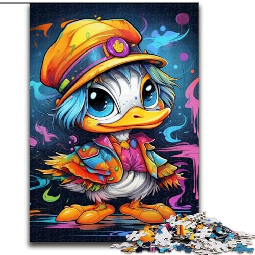 Puzzle 1000 Teile, Buntes Kunst-Enten-Puzzle aus Holz, Denkspiel, Interaktives Familienspiel, Geeignet für Kinder ab 10 Jahren, 1000 Teile(50x75cm) von XHAXING