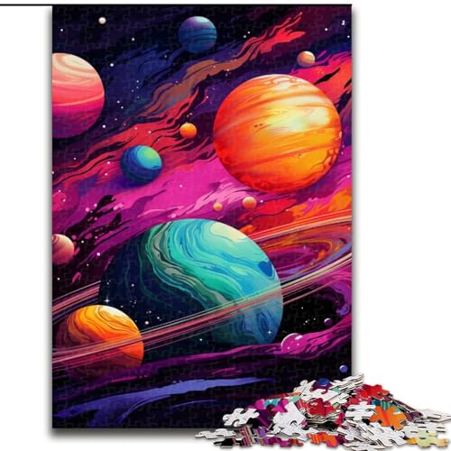 Puzzle 1000 Teile, Buntes Universum-Puzzle aus Holz, Eltern, Partner, Freunde – Alter ab 10 Jahren, 1000 Teile(50x75cm) von XHAXING
