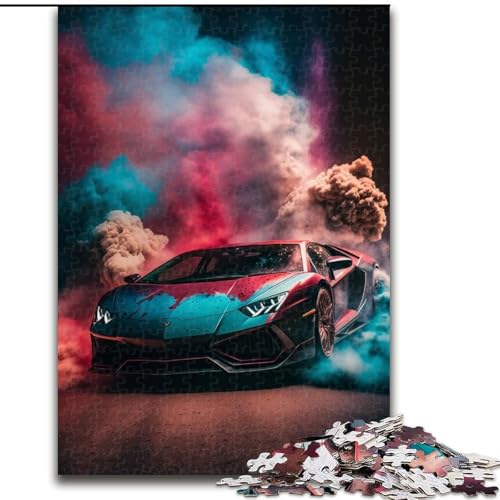 Puzzle 1000 Teile, Coole Sportwagen-Puzzles aus Holz, Weihnachten, Halloween, Ostern, Neujahr, 1000 Teile(50x75cm) von XHAXING