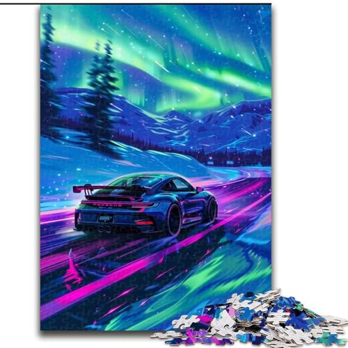 Puzzle 1000 Teile, Cooles Sportwagen-Puzzle aus Holz, Eltern, Partner, Freunde – Alter ab 10 Jahren, 1000 Teile(50x75cm) von XHAXING