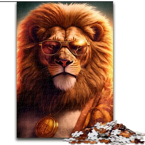 Puzzle 1000 Teile, Cooles Tierlöwen-Puzzle aus Holz, anspruchsvolles Denkspiel für Teenager, unterhaltsames interaktives Spiel für die ganze Familie, 1000 Teile(50x75cm) von XHAXING