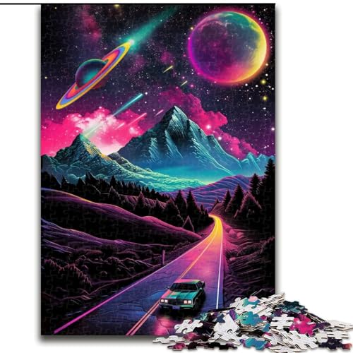 Puzzle 1000 Teile, Cosmic Mountains Road, Puzzle aus Holz, Eltern, Partner, Freunde – Alter ab 10 Jahren, 1000 Teile(50x75cm) von XHAXING