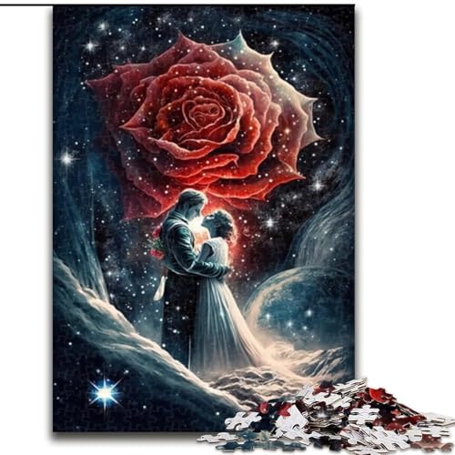 Puzzle 1000 Teile, Cosmic Rose, Puzzle aus Holz, interaktives Familienspiel, Heimdekoration zum Selbermachen, anspruchsvolles Denksportgeschenk, 1000 Teile(50x75cm) von XHAXING