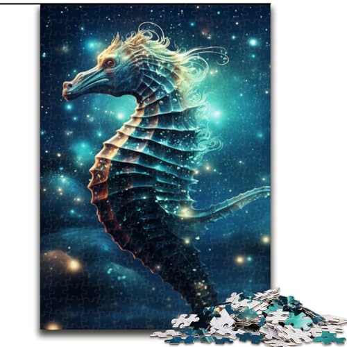 Puzzle 1000 Teile, Fantasie-Seepferdchen-Puzzle aus Holz, Eltern, Partner, Freunde – Alter ab 10 Jahren, 1000 Teile(50x75cm) von XHAXING