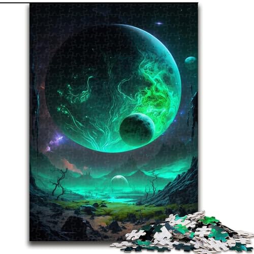 Puzzle 1000 Teile, Grüner Planet, Puzzle aus Pappe, anspruchsvolles Denkspiel für Teenager, unterhaltsames interaktives Spiel für die ganze Familie, 1000 Teile(26x38cm) von XHAXING