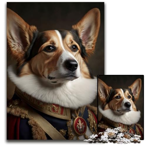 Puzzle 1000 Teile, Hund in Militäruniform, Puzzle für Erwachsene, Eltern, Partner, Freunde – ab 14 Jahren, 26x38cm Puzzle 1000 Teile, Hund in Militäruniform, Puzzle für Erwachsene, Eltern, Partner, Freunde – ab 14 Jahren, 26x38cm von XHAXING